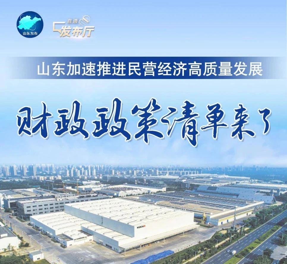 劃重點！山東省財政廳印發《進一步支持民營經濟高質量發展若干財政政策》